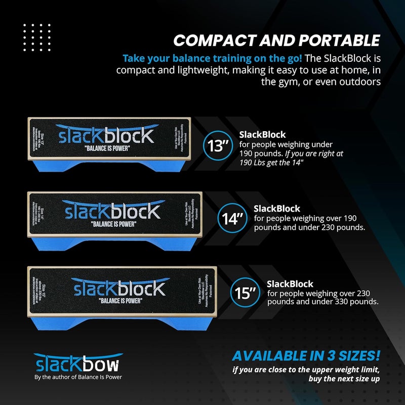 SlackBow SlackBlock Athletic Balance Trainer – Improve Balance, Stability, and Athletic Performance – Condition Your Body and Prevent Injury - Compact and Portable - Image 3